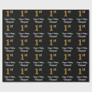 1st Birthday: Elegant Luxurious Faux Gold Look # Wrapping Paper