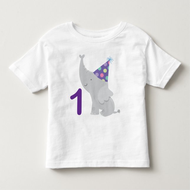 1st Birthday Elephant Toddler T-Shirt (Front)