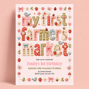 1st Birthday Farmers Market Invitation