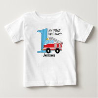 1st Birthday Fire Truck Blue/Red