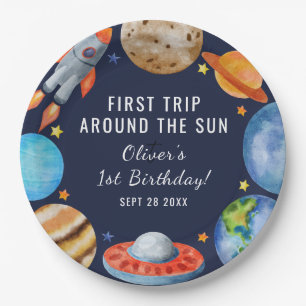 1st Birthday First Trip Around The Sun Party  Paper Plate