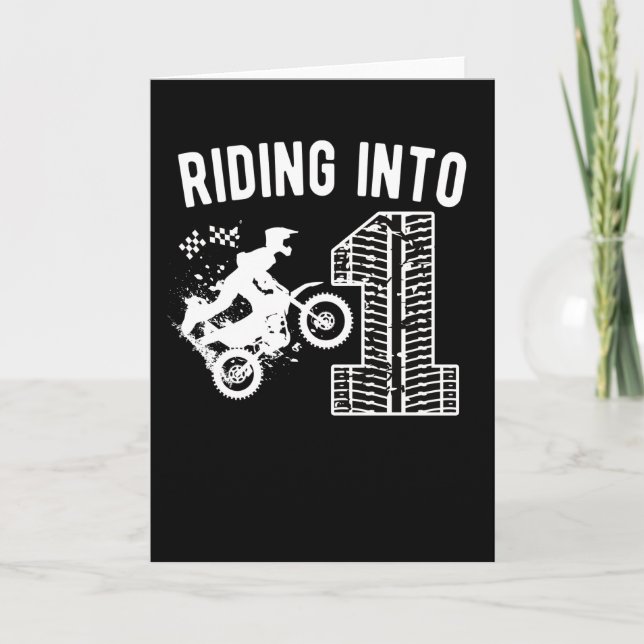 1st Birthday Gift Dirt Bike 1 Year Old Motocross Card (Front)