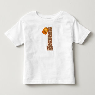 1st Birthday Giraffe Animal 1 Year Old Toddler T-Shirt