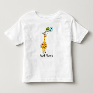 1st Birthday Giraffe with Balloons Toddler T-Shirt