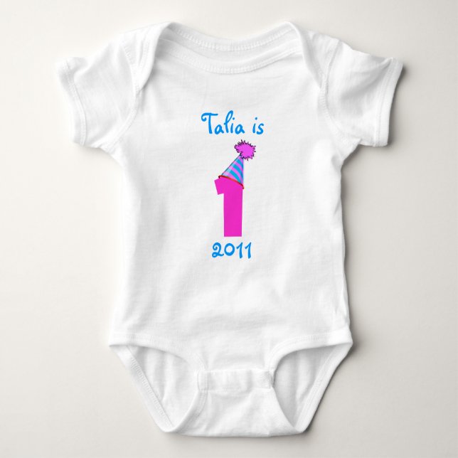 1st Birthday - Girl Baby Bodysuit (Front)