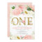 1st birthday girl, blush pink gold floral elegant