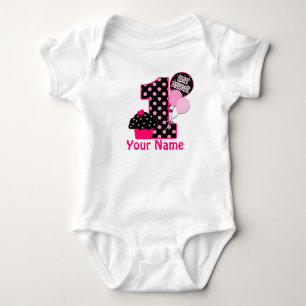 1st Birthday Girl Cupcake Personalised Shirt