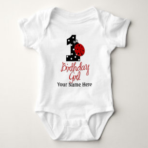 1st Birthday Girl - Lady Bug - 1 - Ladybug Baby Bodysuit