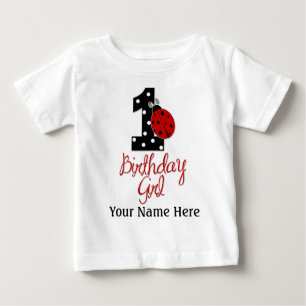 1st Birthday Girl - Lady Bug - 1 - Ladybug Baby T-Shirt