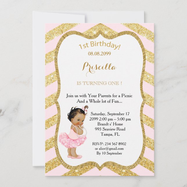 1st Birthday GIRL,Picnic 1st Birthday,1st Birthday Invitation (Front)