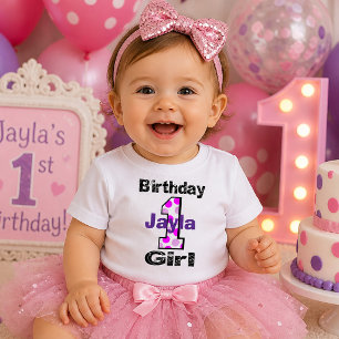 1st Birthday Girl Shirt Polka Dot One
