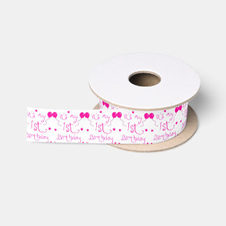 1st birthday girl theme satin ribbon