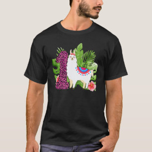 1st Birthday Girls Llama Alpaca 1 Years Old Safari T-Shirt
