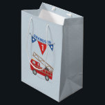1st Birthday Grandson, Firetruck Medium Gift Bag<br><div class="desc">Birthday wishes are rushing through with this cute red fire truck gift,  souvenir,  giveaway or party essential to celebrate your Grandson’s FIRST birthday!</div>
