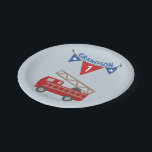1st Birthday Grandson, Firetruck Paper Plate<br><div class="desc">Birthday wishes are rushing through with this cute red fire truck gift,  souvenir,  giveaway or party essential to celebrate your Grandson’s FIRST birthday!</div>