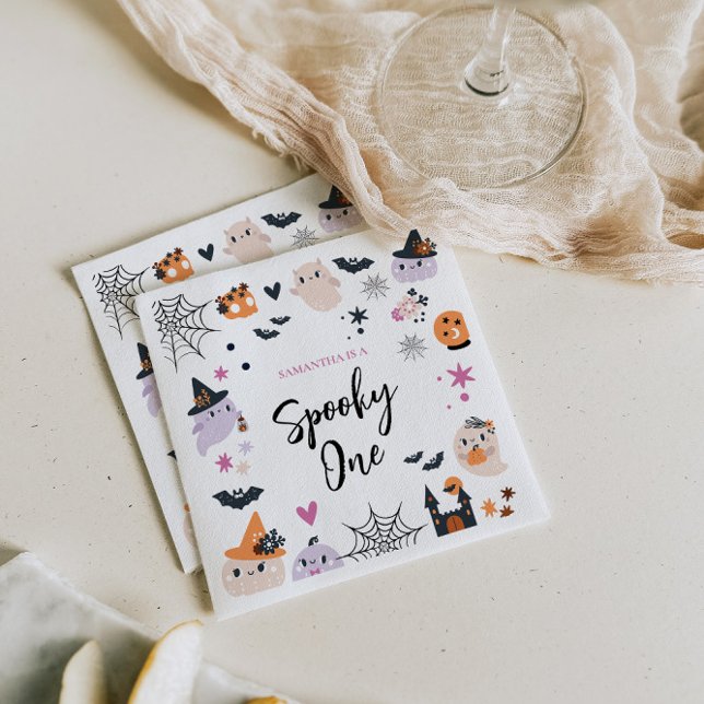 1st Birthday Halloween Theme Birthday Napkin (Creator Uploaded)