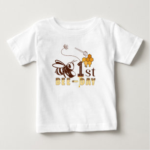 1st Birthday Honey Bee Honey Bee Hive Baby T-Shirt