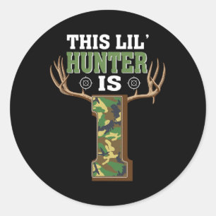 1st Birthday Hunting Deer 1 Year Old Hunter  Classic Round Sticker