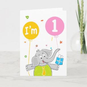 1st Birthday I am 1 Years Old Card