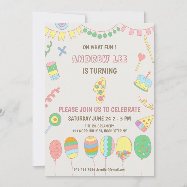 1st birthday. invitation (Front)