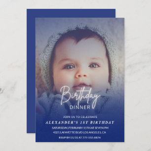 1st birthday invitation Birthday Dinner Photo boy