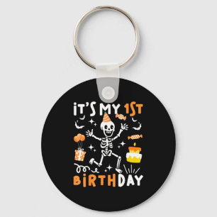 1st birthday kids funny skeleton 1st birthday key ring