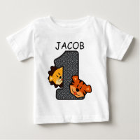 1st Birthday Leopard Tiger and Lion 1 Year Old A1