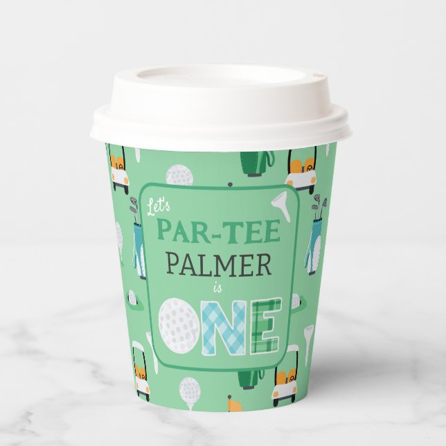1st Birthday Let's Par-tee Golf Party Paper Cups (Front)