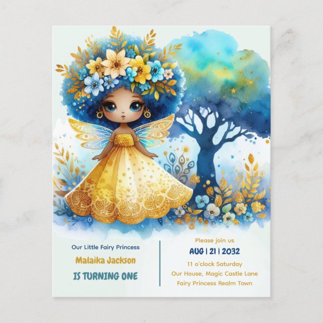 1st Birthday Little Fairy Princess African ONE (Front)