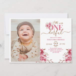 1ST BIRTHDAY LITTLE MISS ONDERFUL CARD