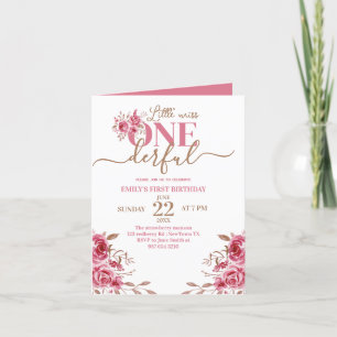 1ST BIRTHDAY LITTLE MISS ONDERFUL CARD