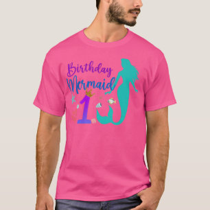 1st Birthday Mermaid Ocean 1 Years Old Magical Bda T-Shirt