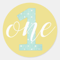 1st Birthday Mint & Yellow Polka Dot One
