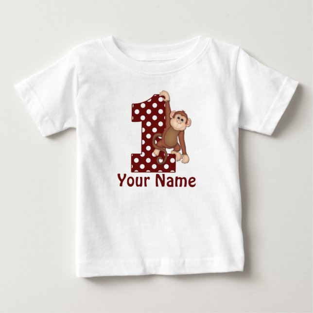 1st Birthday Monkey T-Shirt (Front)