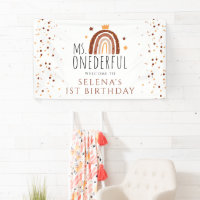 1st Birthday Ms Onederful Terracotta Rainbow