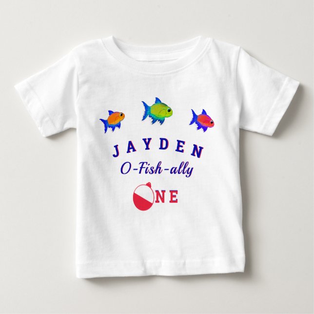 1st Birthday Ofishally ONE baby boy Baby T-Shirt (Front)