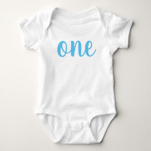 1st Birthday One Baby Bodysuit Blue