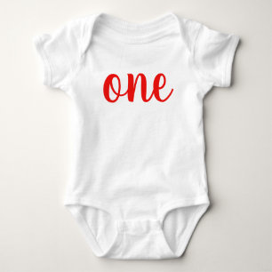 1st Birthday One Baby Bodysuit red