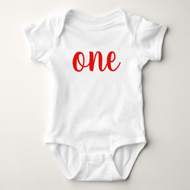 1st Birthday One Baby Bodysuit red (Front)