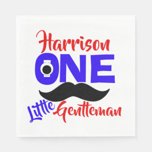 1st Birthday One Little Gentleman Personalised Napkin