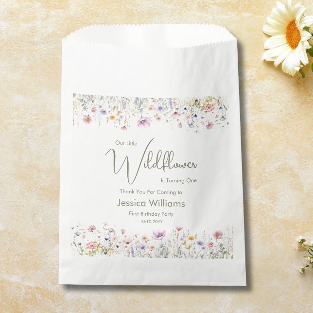 1st Birthday Our Little Wildflower Turning One  Favour Bags (Creator Uploaded)