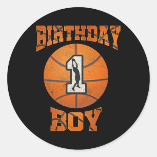 1st Birthday Outfit Boy Basketball First 1 Year Ol Classic Round Sticker