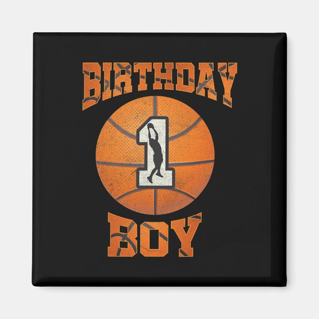 1st Birthday Outfit Boy Basketball First 1 Year Ol Magnet (Front)