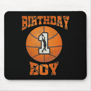 1st Birthday Outfit Boy Basketball First 1 Year Ol Mouse Pad
