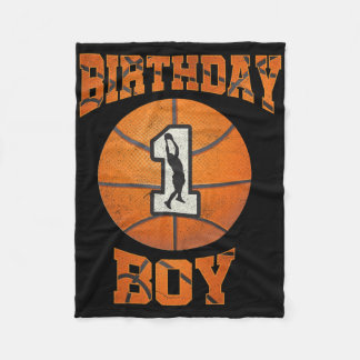 1st Birthday Outfit Boy Bysketbyll First 1 Year Ol Fleece Blanket