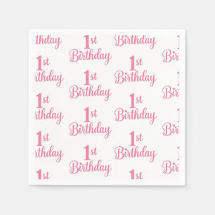 1st Birthday Paper Napkins, First Birthday Party Napkin