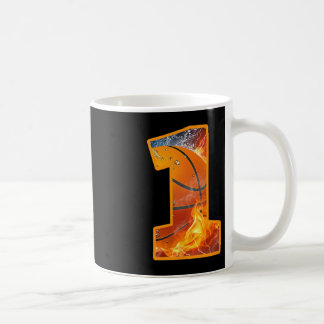 1st Birthday Party Basketball Print Number 1 Year  Coffee Mug
