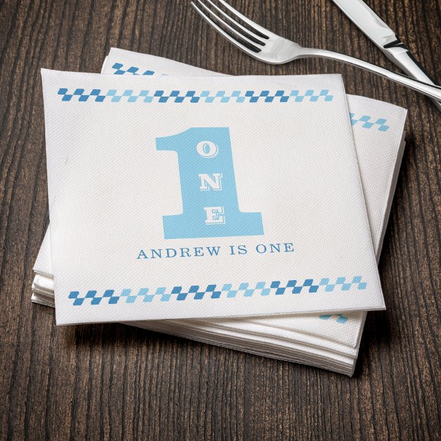 1st Birthday Party Boys Blue One Napkin (1st Birthday Party Boys Blue One Napkins
)