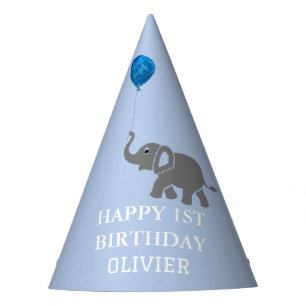 1st Birthday Party Celebration Blue Boy Kids Party Hat