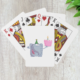 1st Birthday Party Elephant Playing Cards